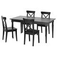 Best Deal !! Table and 4 chairs black brownblack 155 cm