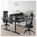 รูปย่อ Best Deal !! Desk with screen black stained ash veneer black 160x160 55 cm รูปที่4