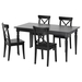 รูปย่อ Best Deal !! Table and 4 chairs black brownblack 155215 cm รูปที่2