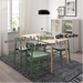 รูปย่อ Best Deal !! Table and 4 chairs ash veneer green 140x78 cm รูปที่4