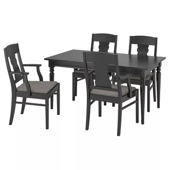 Best Deal !! Table and 4 chairs black 155 cm รูปที่ 1