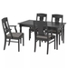 รูปย่อ Best Deal !! Table and 4 chairs black 155 cm รูปที่1