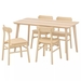 รูปย่อ Best Deal !! Table and 4 chairs ash veneer birch 140x78 cm รูปที่1