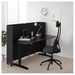 รูปย่อ Best Deal !! Reception desk sitstand black stained ash veneer black 160x80 120 cm รูปที่2