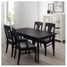 รูปย่อ Best Deal !! Table and 4 chairs black 155 cm รูปที่2