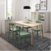 รูปย่อ Best Deal !! Table and 4 chairs ash veneer green 140x78 cm รูปที่2