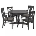 Best Deal !! Table and 4 chairs black Nolhaga greybeige 110155 cm