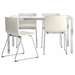 รูปย่อ Best Deal !! Table and 4 chairs glass white Kavat white 135 cm รูปที่1