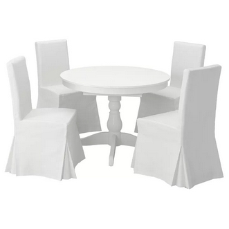 Best Deal !! Table and 4 chairs white Blekinge white 110 cm รูปที่ 1