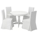 รูปย่อ Best Deal !! Table and 4 chairs white Blekinge white 110 cm รูปที่1