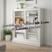 รูปย่อ Storage unit with plinth 2 sliding doors with clear tempered glass shelves. Maximum load  shelf 32 kg  Solid pine wood  Dark brown รูปที่4