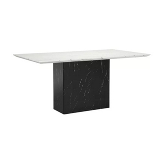 ลดพิเศษสุดๆ INDEX LIVING MALL โต๊ะอาหารหินอ่อน รุ่นลาโมด้า ขนาด 160 ซม.  สีขาวดำ ราคาถูก โปรโมชั่นพิเศษ ลดวันนี้วันเดียว โต๊ะ โต๊ะทำงาน โต๊ะคอม โต๊ะพับ รูปที่ 1