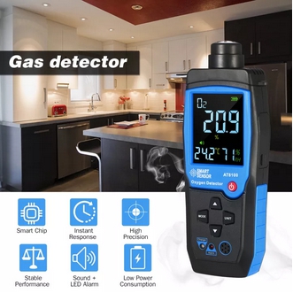 Handheld Digital Oxygen Detector USB Rechargeable Automotive O2 Sensor Tester Monitor LCD Display Adjustable Alarm Auto Power Off Oxygen Meter for Car Tunnel Laboratory and Industry รูปที่ 1
