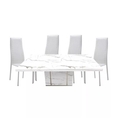 ลดพิเศษสุดๆ INDEX LIVING MALL ชุดโต๊ะทานอาหารหินอ่อน รุ่นมาซซินี โต๊ะ 1+เก้าอี้ 4  สีขาวขาว ราคาถูก โปรโมชั่นพิเศษ ลดวันนี้วันเดียว โต๊ะ โต๊ะทำงาน โต๊ะคอม โต๊ะพับ