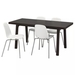 รูปย่อ Best Deal !! Table and 4 chairs dark brown white 170x78 cm รูปที่1