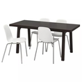 Best Deal !! Table and 4 chairs dark brown white 170x78 cm