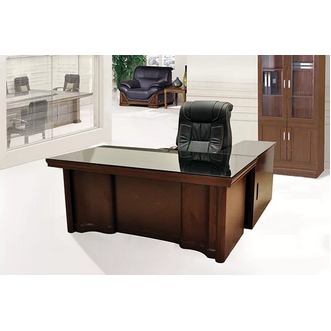 Furniture Word โต๊ะผู้บริหาร 180 ซม รุ่น WT37918AK ดีไซน์สวยหรู พร้อมโต๊ะเก็บเอกสารข้าง ผลิตจากไม้ MDF อย่างหนาพิเศษ แข็งแรงทนทาน ขนาด 180x90x76 ซม รูปที่ 1