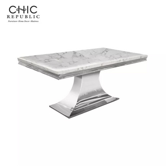 ลดพิเศษสุดๆ Chic Republic HERNANDEZCH180 MARBLEโต๊ะทานอาหาร  สี ขาวชุบโครเมี่ยม ราคาถูก โปรโมชั่นพิเศษ ลดวันนี้วันเดียว โต๊ะ โต๊ะทำงาน โต๊ะคอม โต๊ะพับ รูปที่ 1