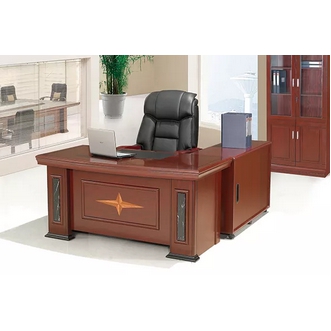 Furniture Word โต๊ะทำงานผู้บริหาร 180 ซม รุ่น OTWL351 IDEAดีไซน์สวยหรู พร้อมโต๊ะเอกสารข้าง ผลิตจากไม้ MDF อย่างหนาพิเศษ แข็งแรงทนทาน ขนาด 180x90x76 ซม รูปที่ 1