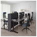 รูปย่อ Best Deal !! Desk with screen black stained ash veneer black 320x160 120 cm รูปที่2