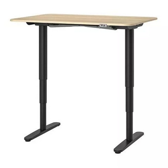 Best Deal !! Desk sitstand white stained oak veneer black 120x80 cm รูปที่ 1