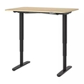 Best Deal !! Desk sitstand white stained oak veneer black 120x80 cm
