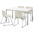 Best Deal !! Table and 4 chairs highgloss white Kavat white 135 cm