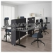 รูปย่อ Best Deal !! Desk with screen black stained ash veneer black 320x160 120 cm รูปที่4