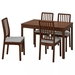 รูปย่อ Best Deal !! Table and 4 chairs brown Orrsta light grey 120180 cm รูปที่1