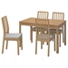 รูปย่อ Best Deal !! Table and 4 chairs oak Orrsta light grey 120180 cm รูปที่1