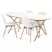 รูปย่อ Best Deal !! Table and 4 chairs birch white 185x90 cm รูปที่1
