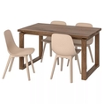 Best Deal !! Table and 4 chairs brown white beige 140x85 cm