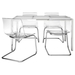 รูปย่อ Best Deal !! Table and 4 chairs white transparent 135 cm รูปที่1