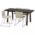 Best Deal !! Table and 4 chairs dark brown Kavat white 170x78 cm