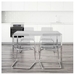 รูปย่อ Best Deal !! Table and 4 chairs glass white transparent 135 cm รูปที่2