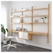 รูปย่อ Best Deal !! Wallmounted workspace combination bamboo white 233x35x176 cm รูปที่2