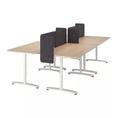 Best Deal !! Desk with screen white stained oak veneer white 320x160 55 cm
