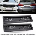 gucanou 2Pcs Front Rear License Plate Frame Roller Shutter Electric Remote Control License Plate Holder for European Standard Electric New Energy Vehicles