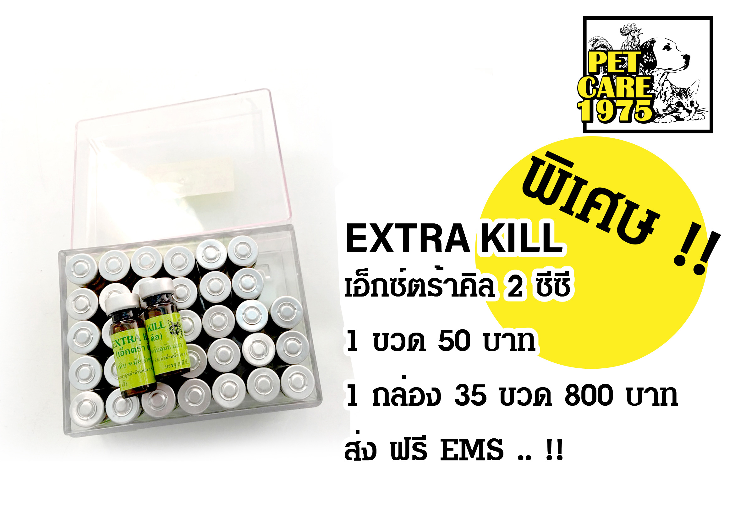 Extra kill 2 cc. หยดกำจัดเห็บหมัด ไร ขี้เรือนขั้นสูง ส่งฟรี รูปที่ 1