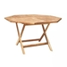 รูปย่อ Solid folding octagonal table for indoor  outdoor in 100 teak wood 120x120x75 cm. Max load 80 kg. Natural wood color รูปที่3