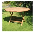 Solid folding octagonal table for indoor  outdoor in 100 teak wood 120x120x75 cm. Max load 80 kg. Natural wood color