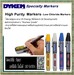 รูปย่อ (จิน..0875413514)นำเข้า-จำหน่ายDykem High Purify Markers : Markerใช้ตรวจสอบคุณภาพชิ้นส่วนอุปกรณ์,จำแนก,ตรวจเช็คหน้างานและอื่นๆได้  ได้มาตรฐาน ตาม US Energy Research & Development Administration’s “Nuclear Grade  รูปที่1