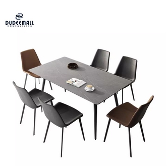 DUDEEMALL โต๊ะรับประทานอาหารหินอ่อนแท้ Luxury สไตล์นอร์ดิก รูปที่ 1