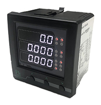 KM-06N : 3 Phase Power and Energy Meter With RS-485 เป็นอุปกรณ์ที่วัดค่าพลังงานไฟฟ้า VL-L, VL-N, A, AAVG, PF, Hz, kW, Total kW, MD, kWh แสดงผลแบบ 7-Segment ขนาด 0.56 นิ้ว 5 หลัก 3 แถว สามารถตั้งค่า PT Ratio และ CT Ratio ได้จากการโปรแกรม รูปที่ 1