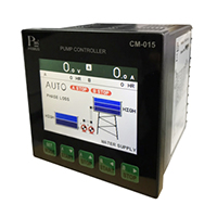 CM-015-2-3 : Twin Pump Controller อุปกรณที่สามารถควบคุมปั๊มน้ำ 2 ตัว ให้สลับกันทำงานและสัมพันธ์ระหว่างระดับของบ่อพักน้ำ (Water Well) และถังเก็บน้ำ (Water Tank) นอกจากนั้นยังมี Option สำหรับ Voltage Protection , Dry Run Protection and Current Protection คอยตรวจจับความผิดปกติของระบบซึ่งจะมี ผลทำให้ปั๊มเสียหายได้ โดยทั้ง 2 ส่วนจะทำงานสัมพันธ์กันคือระดับแรงดันไฟฟ้า Dry Run และกระแสปกติ ปั๊มจึงจะทำงานได้ (Relay ON) รูปที่ 1