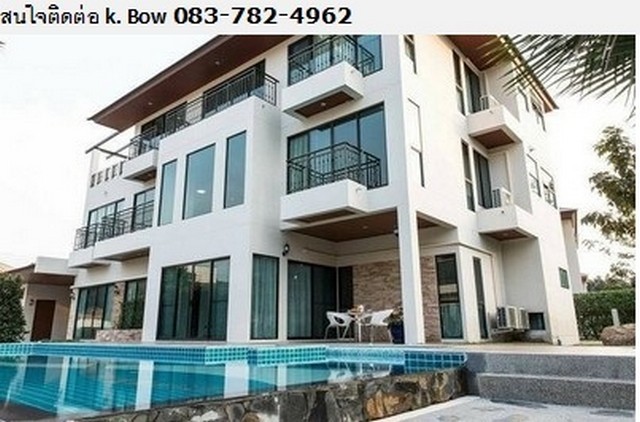 For Rent Luxury 3storey house with private pool Rent 400000 Rama 9 รูปที่ 1