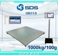  ตาชั่งดิจิตอล เครื่องชั่งน้ำหนักตั้งพื้น 1000กิโลกรัม ความละเอียด 100กรัม  แบบมีเครื่องพิมพ์สติกเกอร์ในตัว ยี่ห้อ SDS รุ่น IDS713