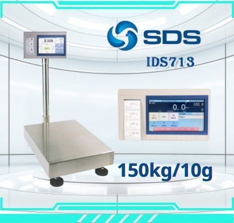 ตาชั่งดิจิตอล เครื่องชั่งน้ำหนักตั้งพื้น 150กิโลกรัม ความละเอียด 10กรัม  แบบมีเครื่องพิมพ์สติกเกอร์ในตัว ยี่ห้อ SDS รุ่น IDS713 รูปที่ 1