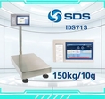 ตาชั่งดิจิตอล เครื่องชั่งน้ำหนักตั้งพื้น 150กิโลกรัม ความละเอียด 10กรัม  แบบมีเครื่องพิมพ์สติกเกอร์ในตัว ยี่ห้อ SDS รุ่น IDS713