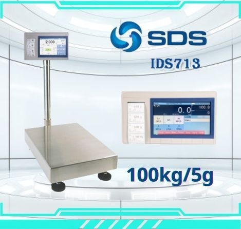 ตาชั่งดิจิตอล เครื่องชั่งน้ำหนักตั้งพื้น 100กิโลกรัม ความละเอียด 5กรัม  แบบมีเครื่องพิมพ์สติกเกอร์ในตัว ยี่ห้อ SDS รุ่น IDS713 รูปที่ 1
